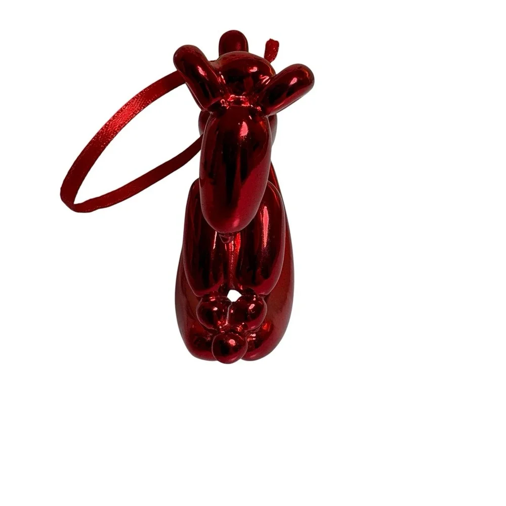 Balloon Metallic Red Rocking Horse Koons Style Collectible Ornament